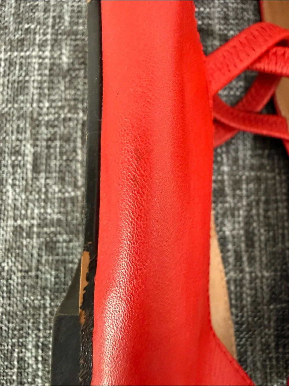 Madewell The Greta Ballet Flat Kilt Red Leather Mary Jane Square Toe Size 6.5 - Picture 7 of 11